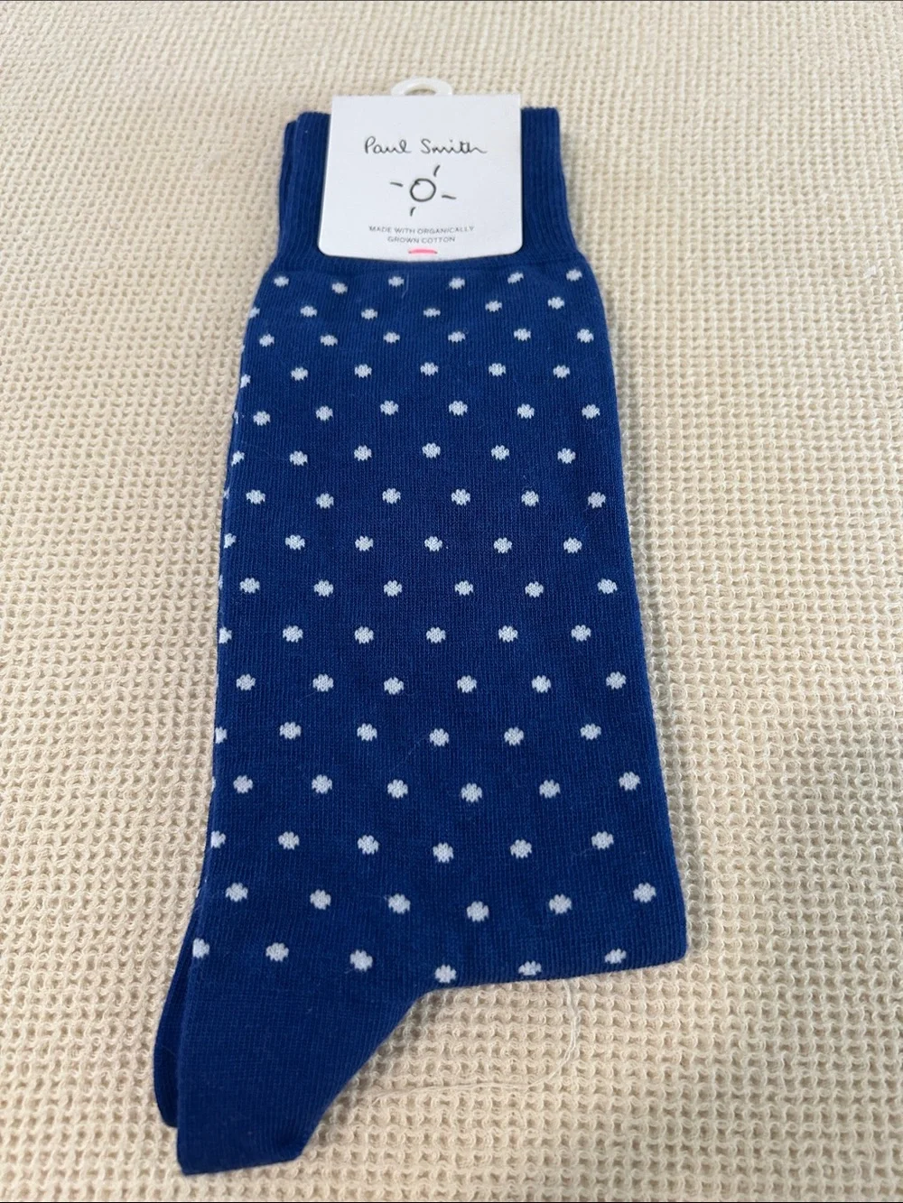PAUL SMITH Men's Jeremy Polka Dot Crew Socks, Navy, One size, NWT